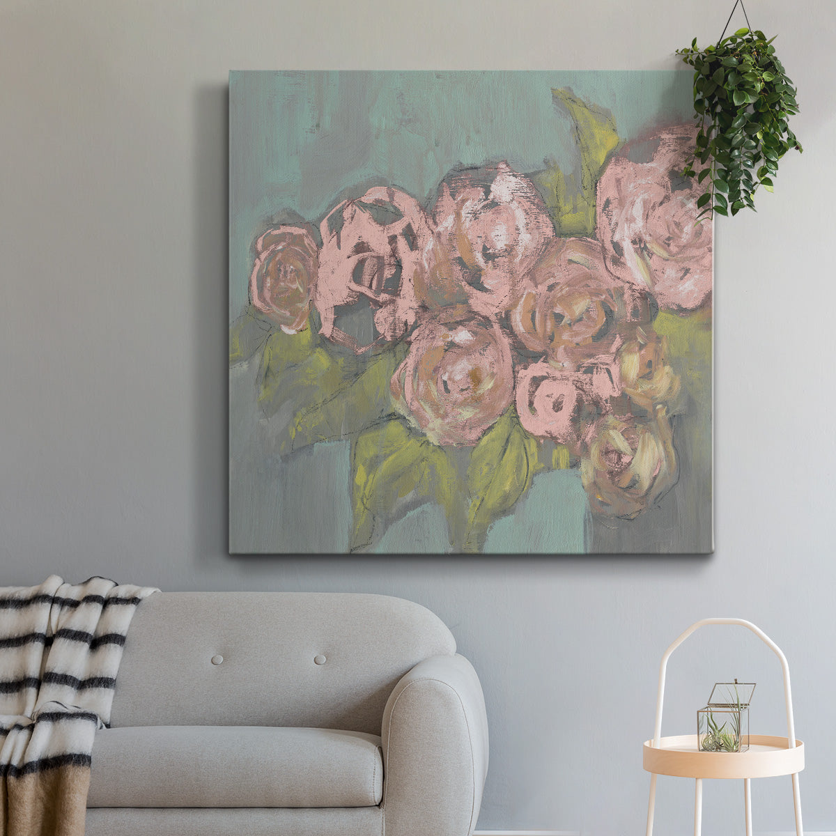 Blush Pink Flowers I-Premium Gallery Wrapped Canvas - Ready to Hang