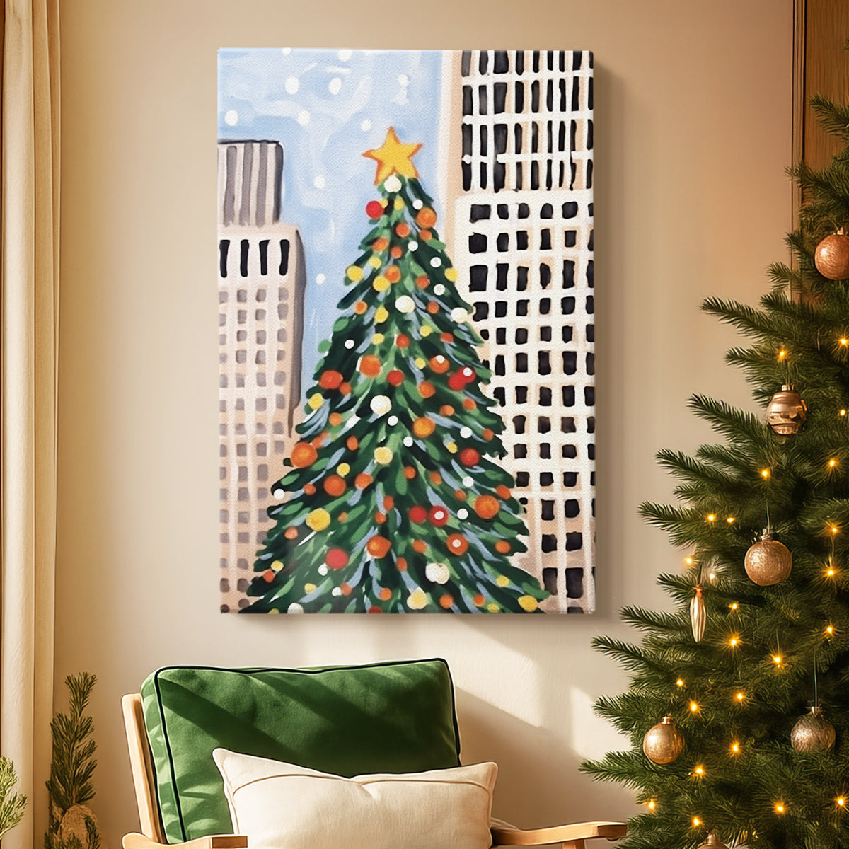 Chalk Lanterns of Wreath - Canvas Art Print