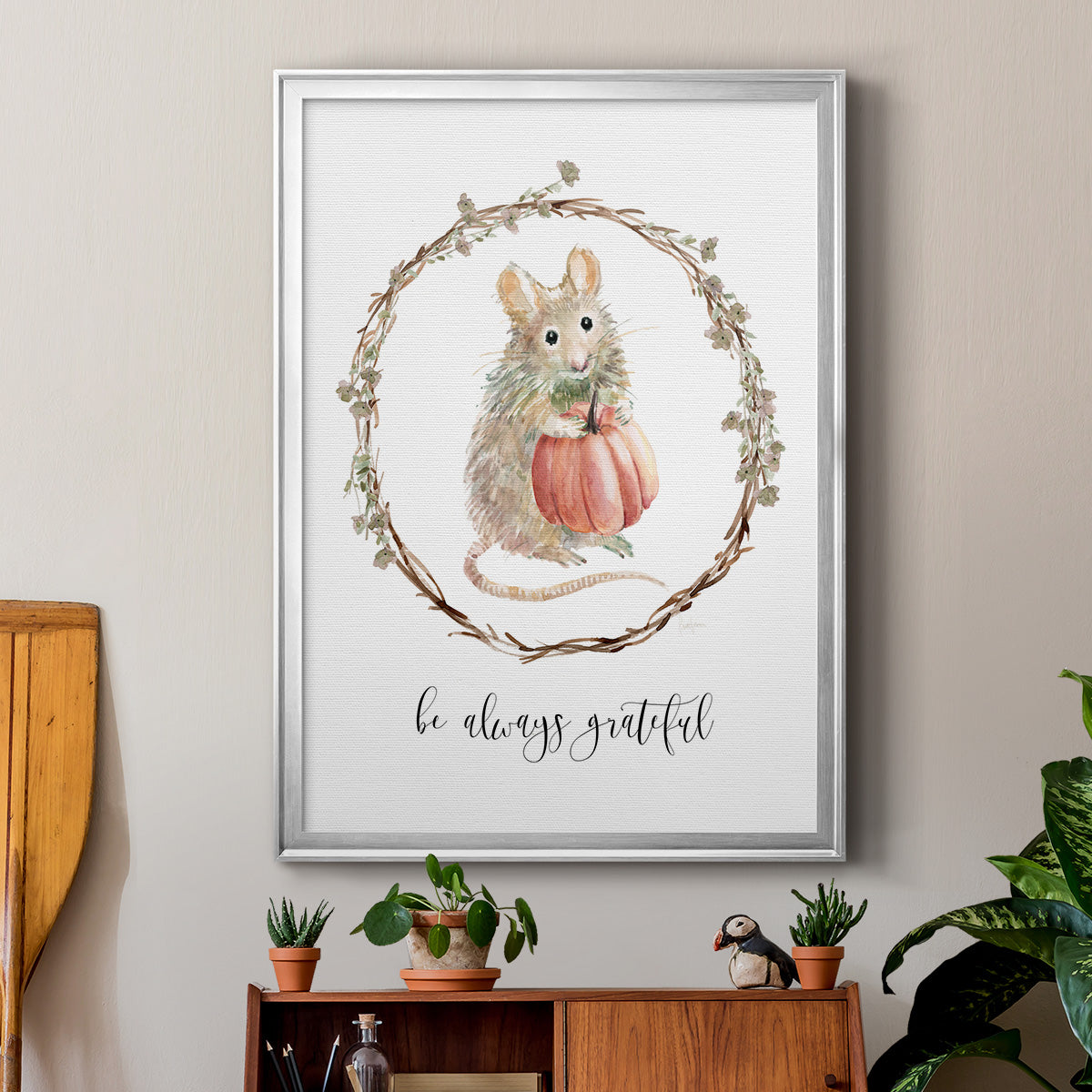 Harvest Home Mouse - Modern Framed Canvas Print
