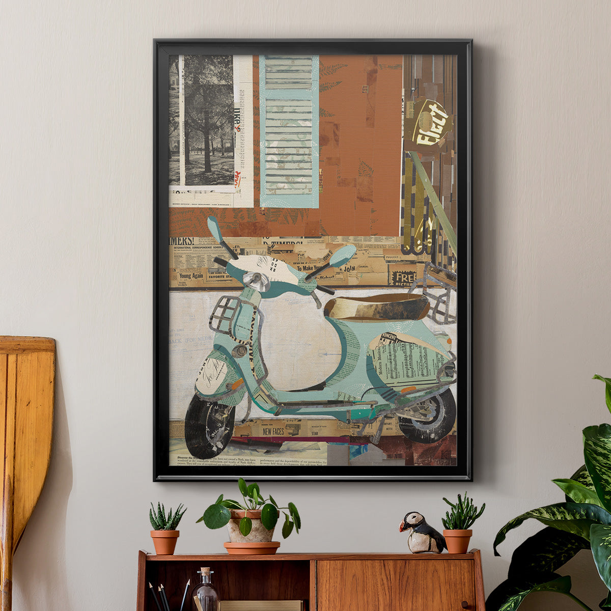 That Vespa - Modern Framed Canvas Print