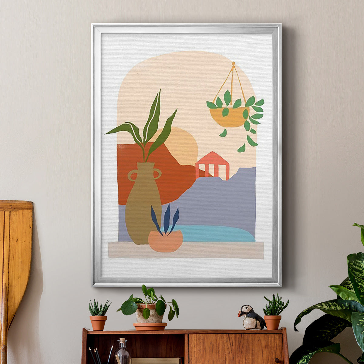 Paper Scene II - Modern Framed Canvas Print