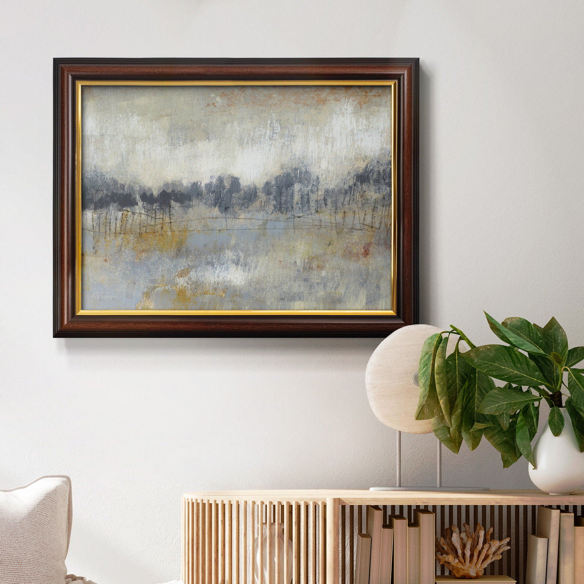 Cool Grey Horizon II Premium Framed Canvas- Ready to Hang