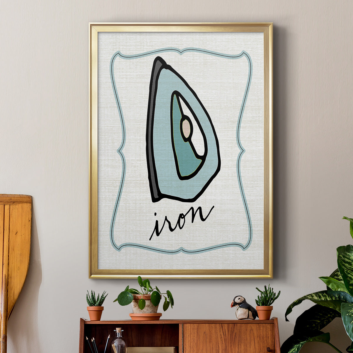 Iron - Modern Framed Canvas Print