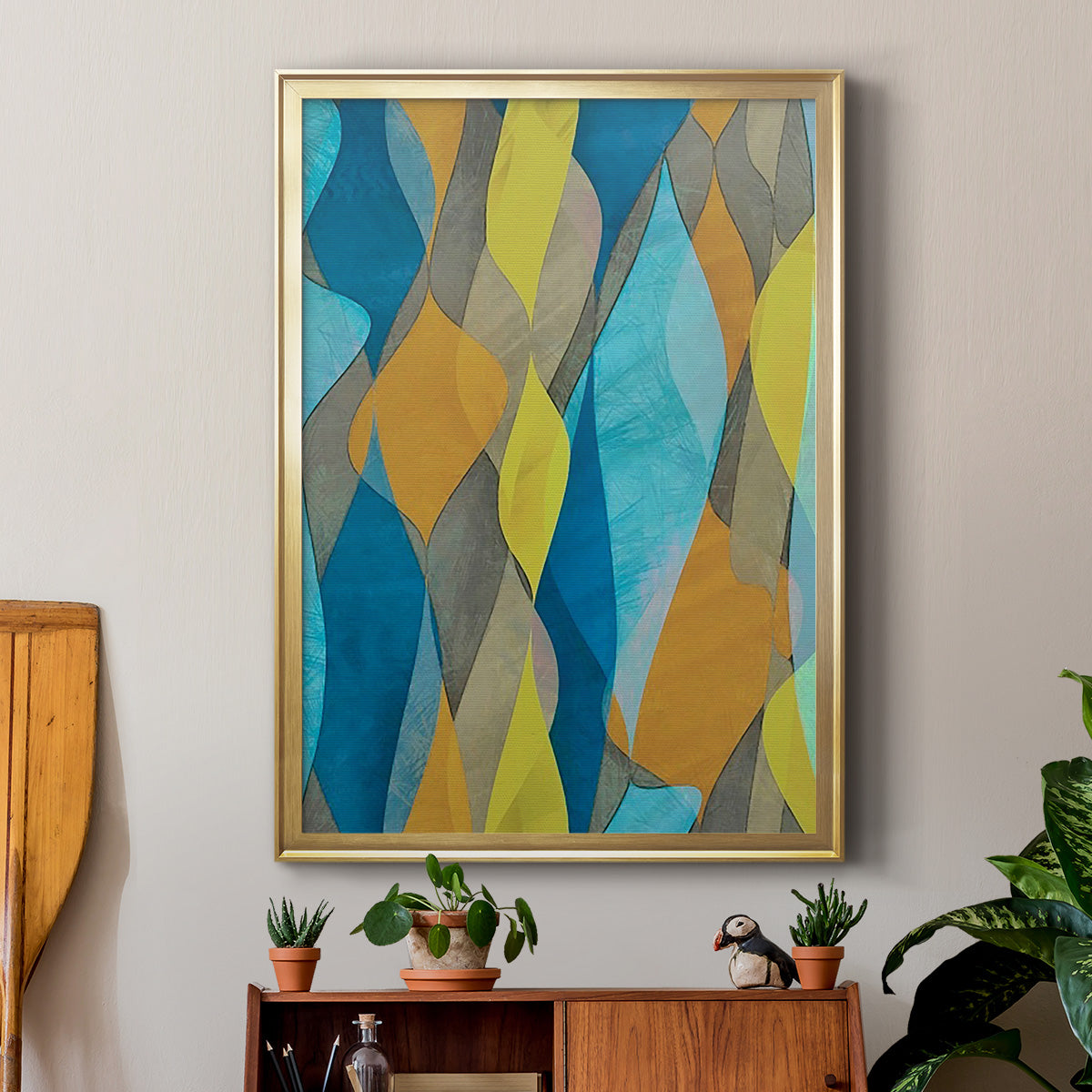 Colorful Cascade I - Modern Framed Canvas Print