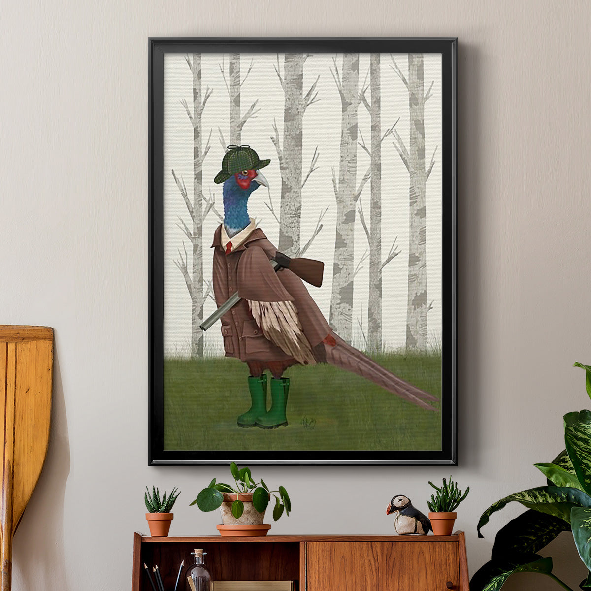 Pheasant Shooting Party 5 - Modern Framed Canvas Print