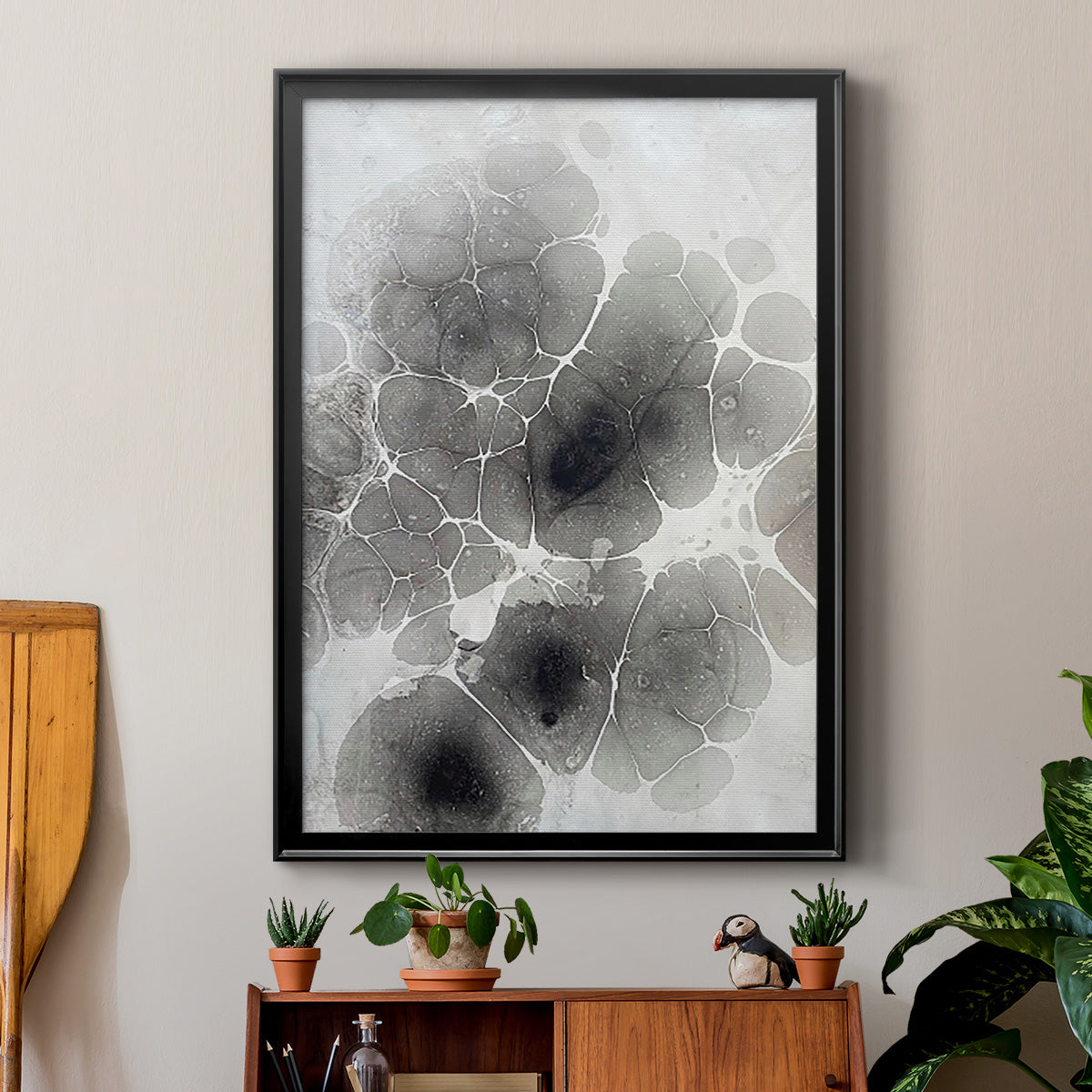 Marbling XI - Modern Framed Canvas Print