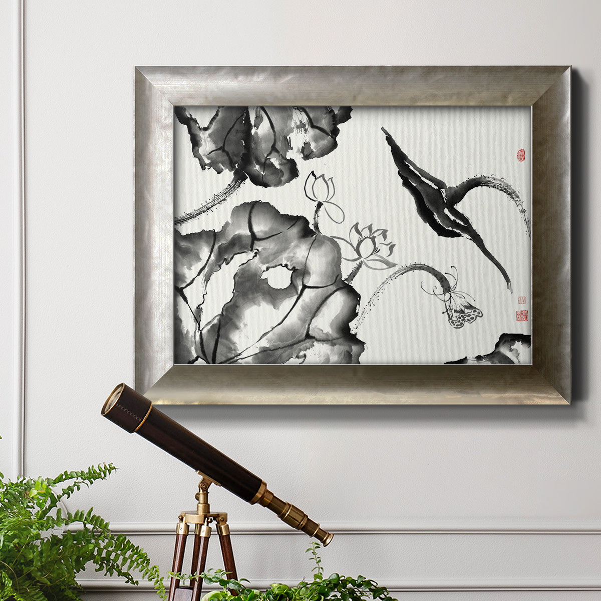 Lotus Study II Premium Framed Canvas- Ready to Hang