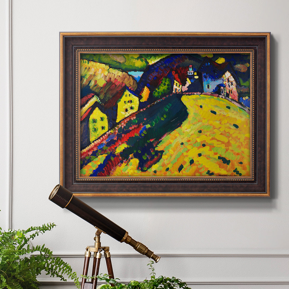 Houses at Murnau - Ornate Framed Canvas Print