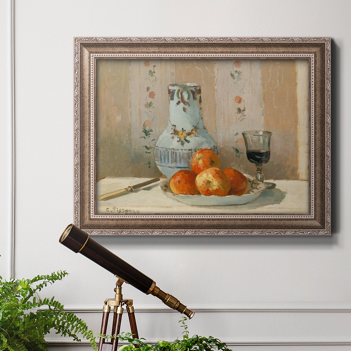 Still Life with Apples and Pitcher Premium Framed Canvas- Ready to Hang