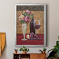 Vintage Flowers and Wine I - Modern Framed Canvas Print