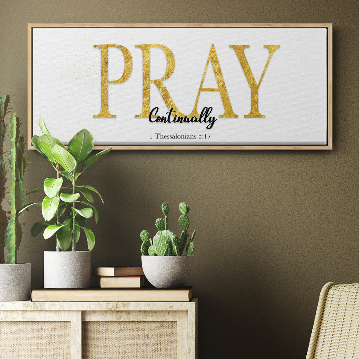 Pray Continually - Floater Framed Canvas Print
