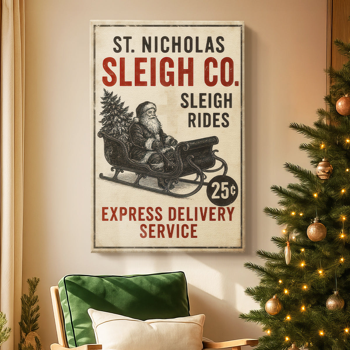 Golden Icicles Village - Canvas Art Print