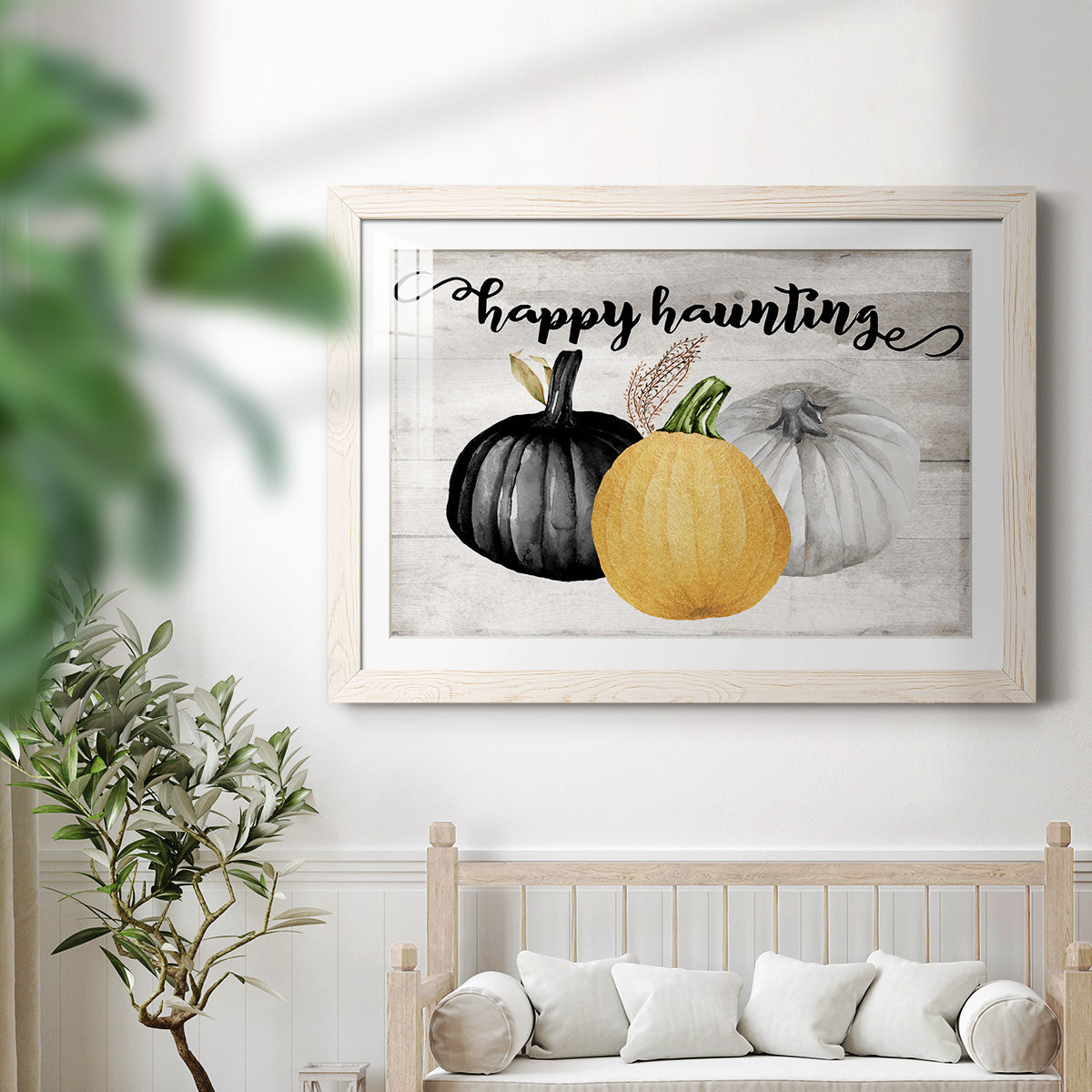 Happy Haunting - Barnwood Framed Art Print