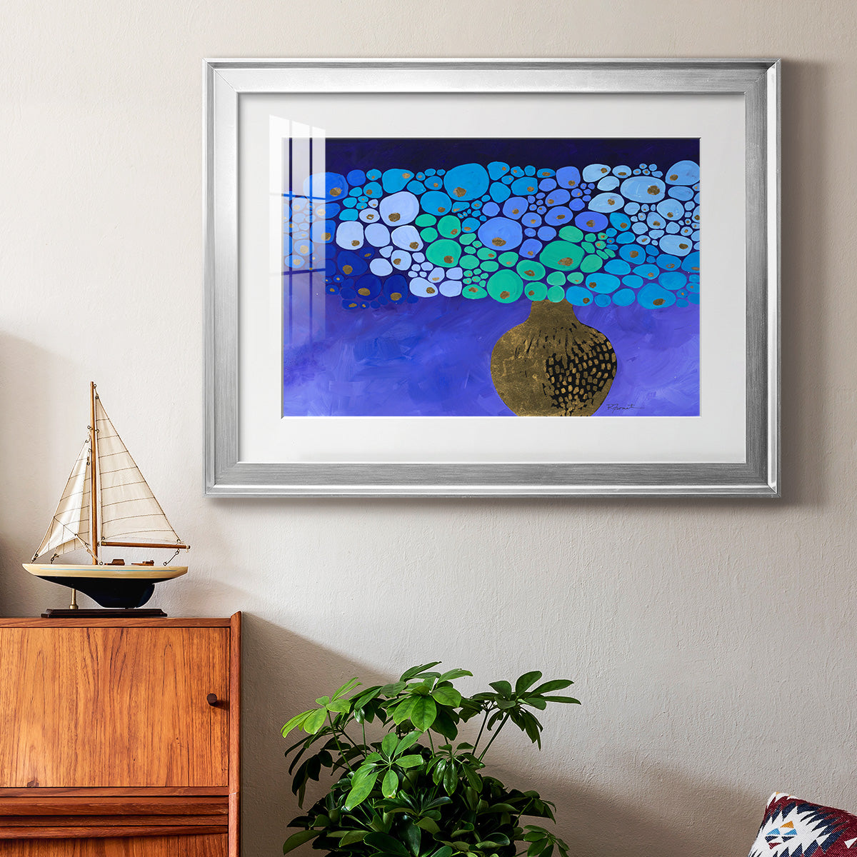 Blue Poppies II - Modern Framed Art Print