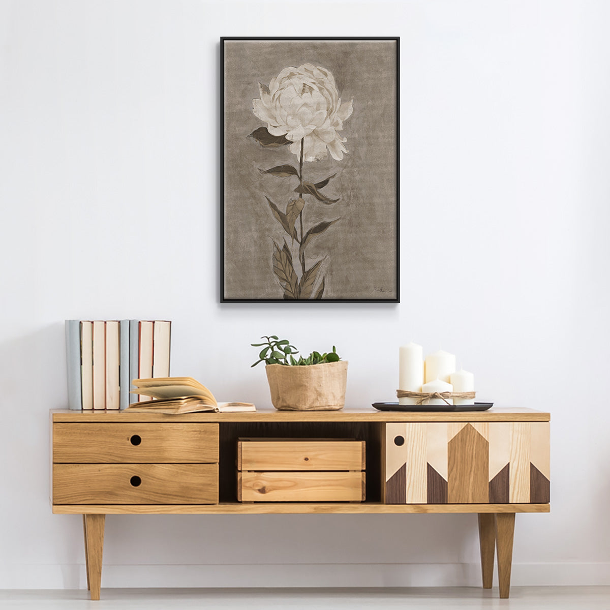 Pretty as a Peony I  -  Framed Canvas Print