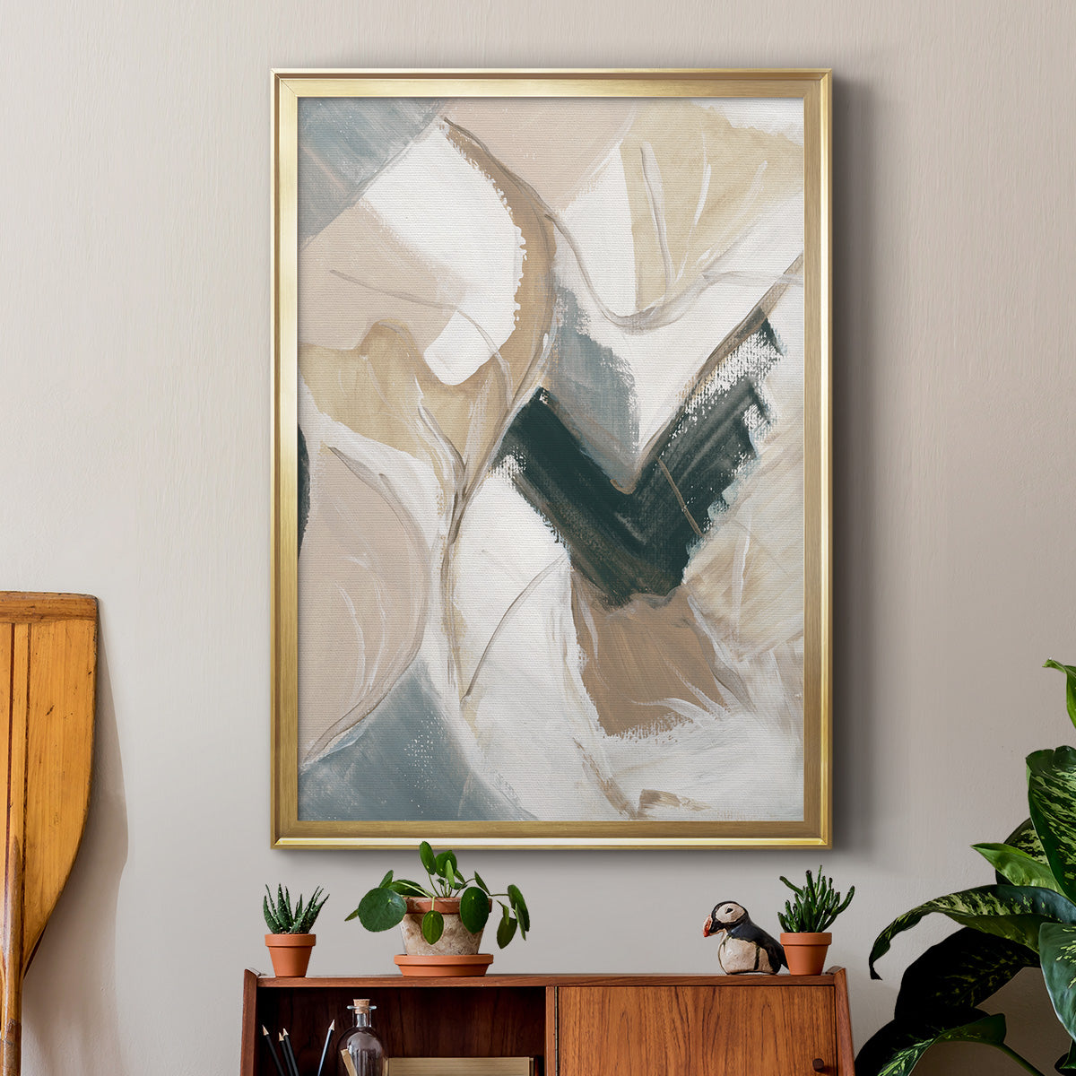 Marble Lines II - Modern Framed Canvas Print