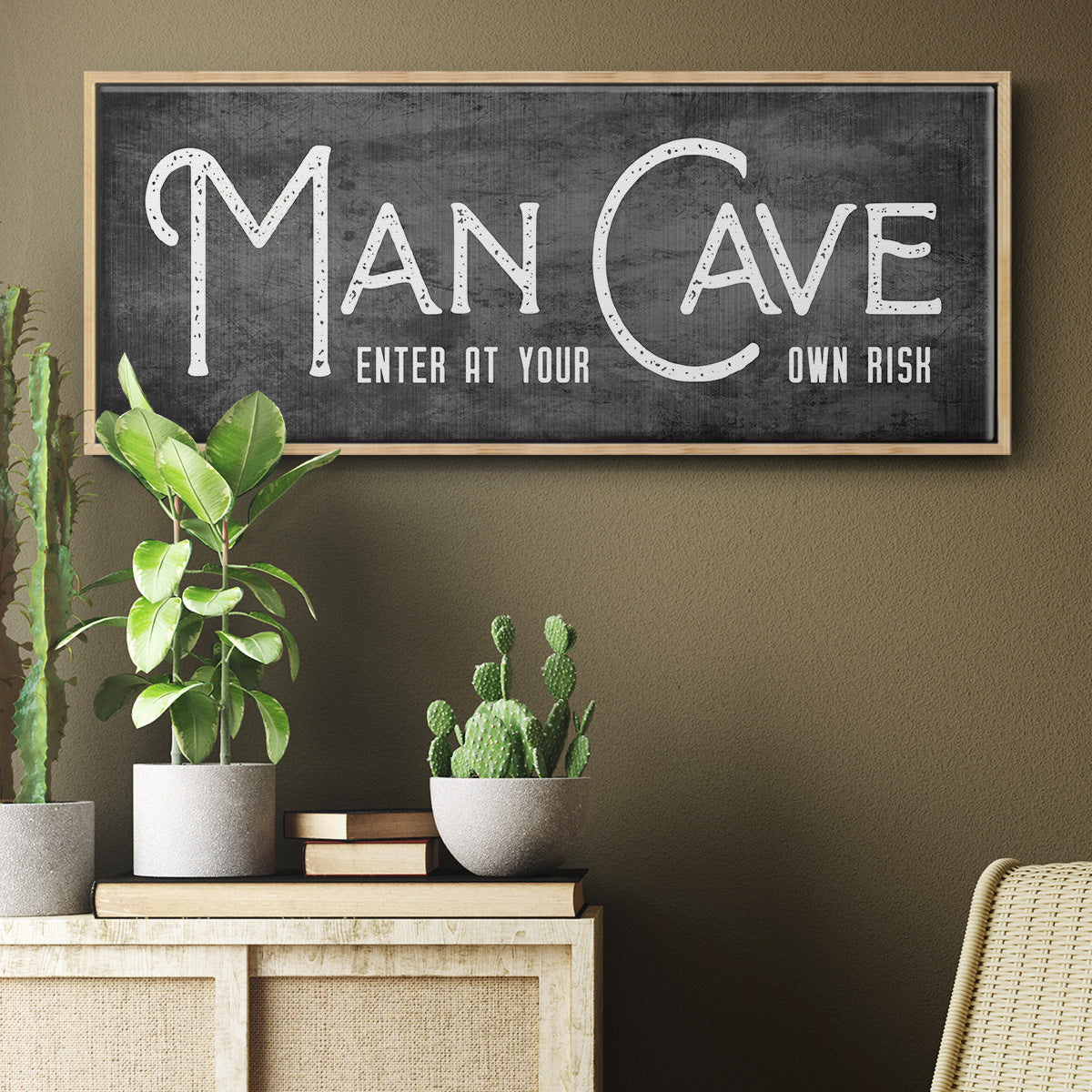 Man Cave - Floater Framed Canvas Print