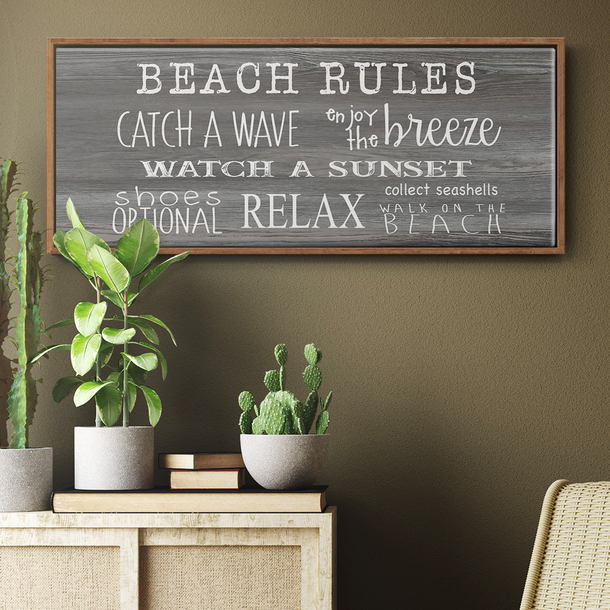 Beach Rules - Floater Framed Canvas Print