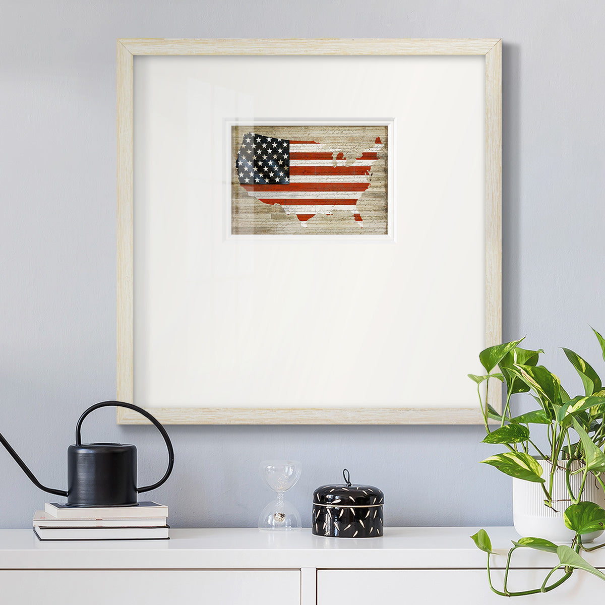 American Flag Premium Framed Print Double Matboard