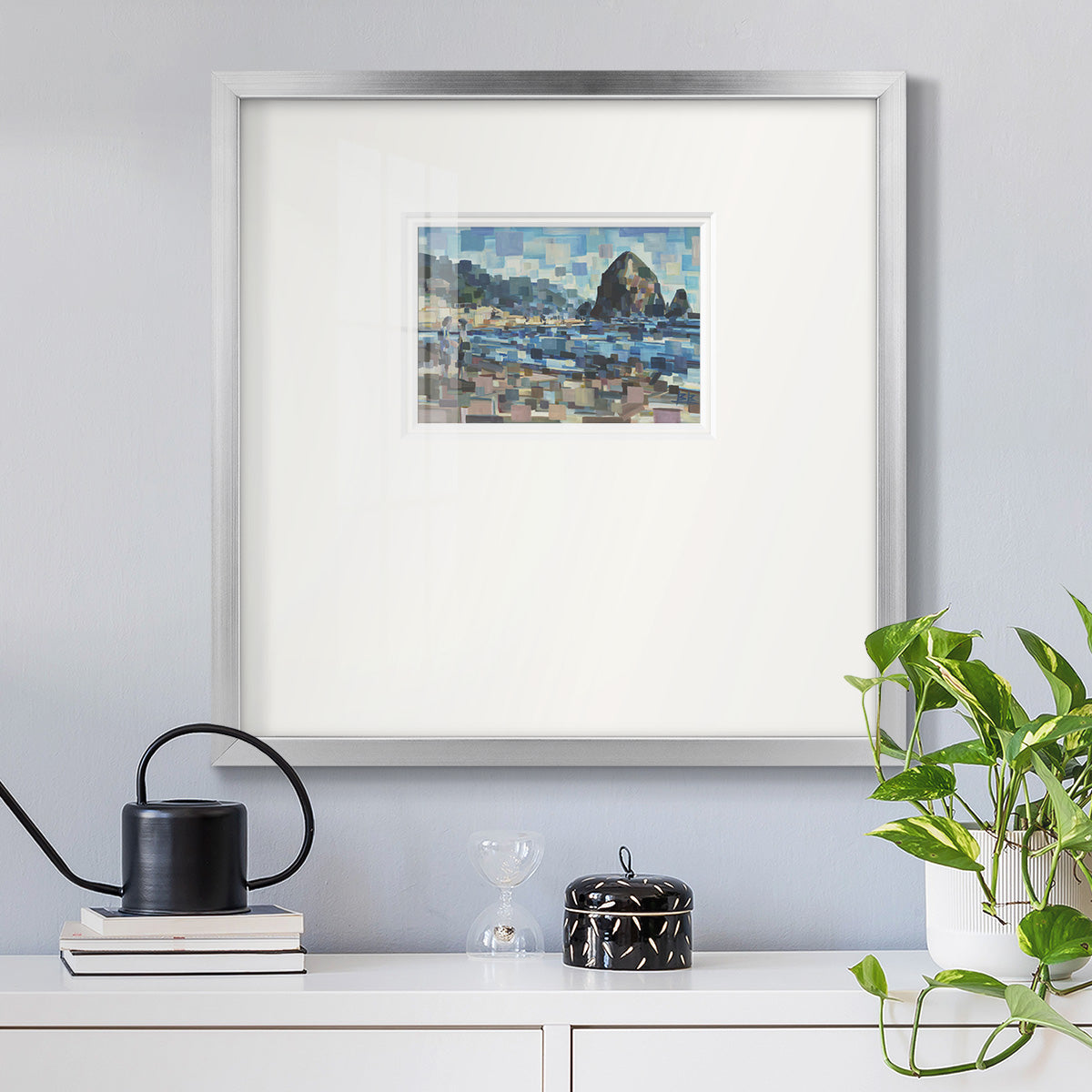 Evening in Cannon Beach- Premium Framed Print Double Matboard