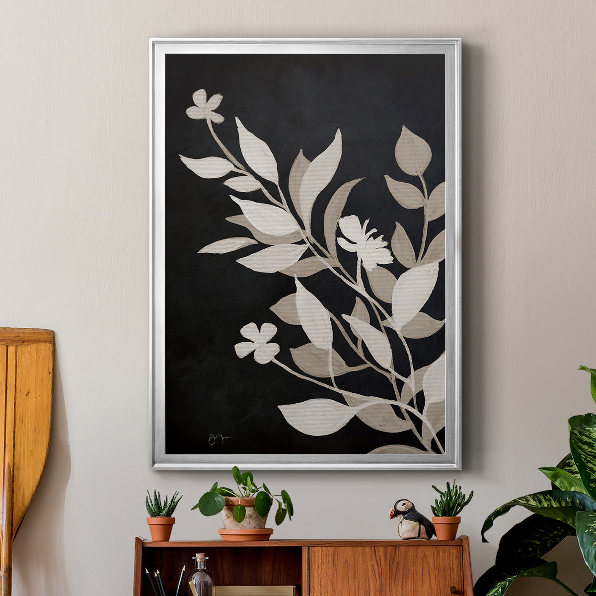 Midnight Silhouette II - Modern Framed Canvas Print