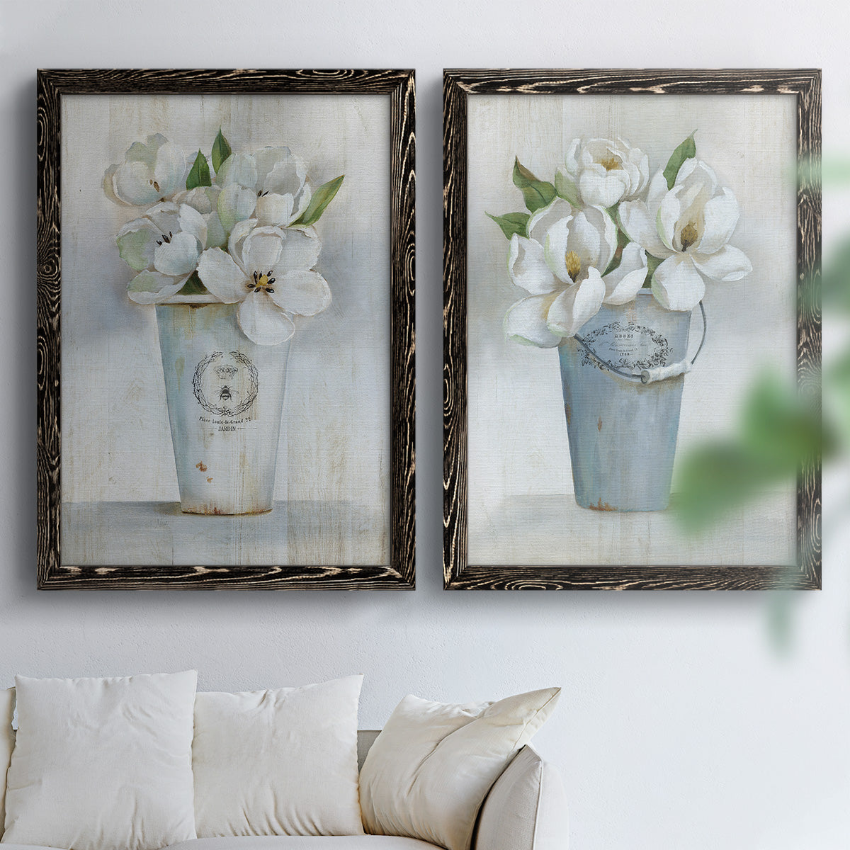 Fleuriste Francais I - Premium Framed Canvas 2 Piece Set - Ready to Hang