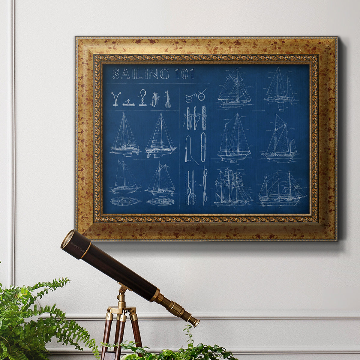 Sailing Infograph Premium Framed Canvas- Ready to Hang