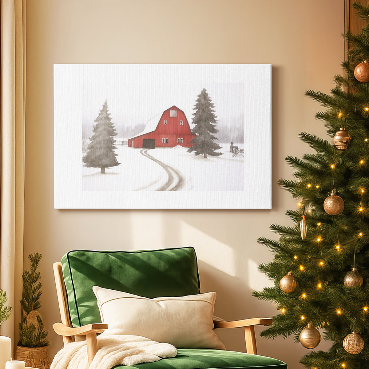 Pearled Hearth Square - Canvas Art Print