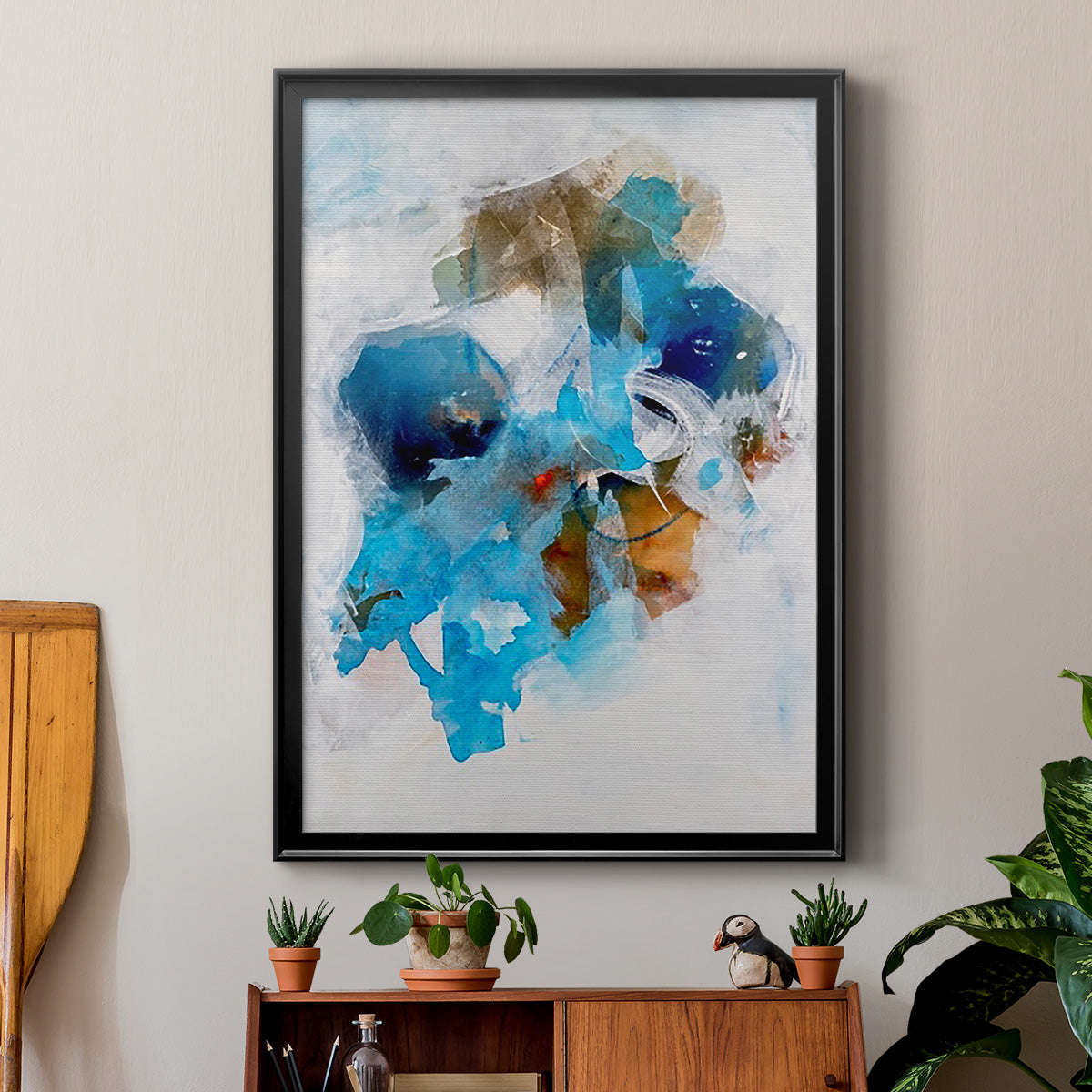 Misty Blue I - Modern Framed Canvas Print