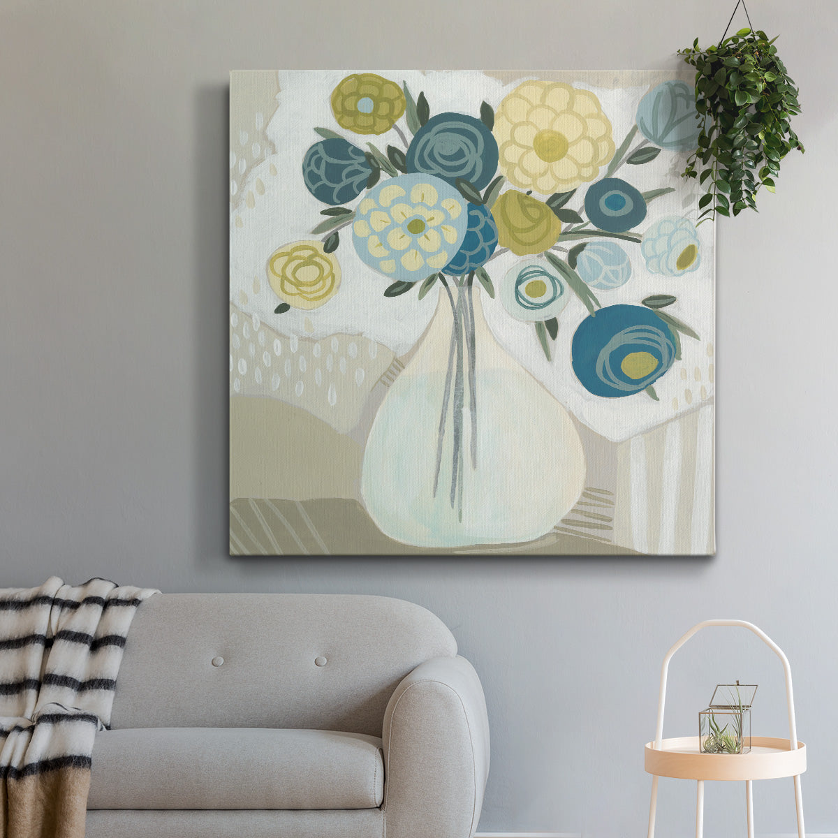 Blue Bohemian Bouquet I-Premium Gallery Wrapped Canvas - Ready to Hang