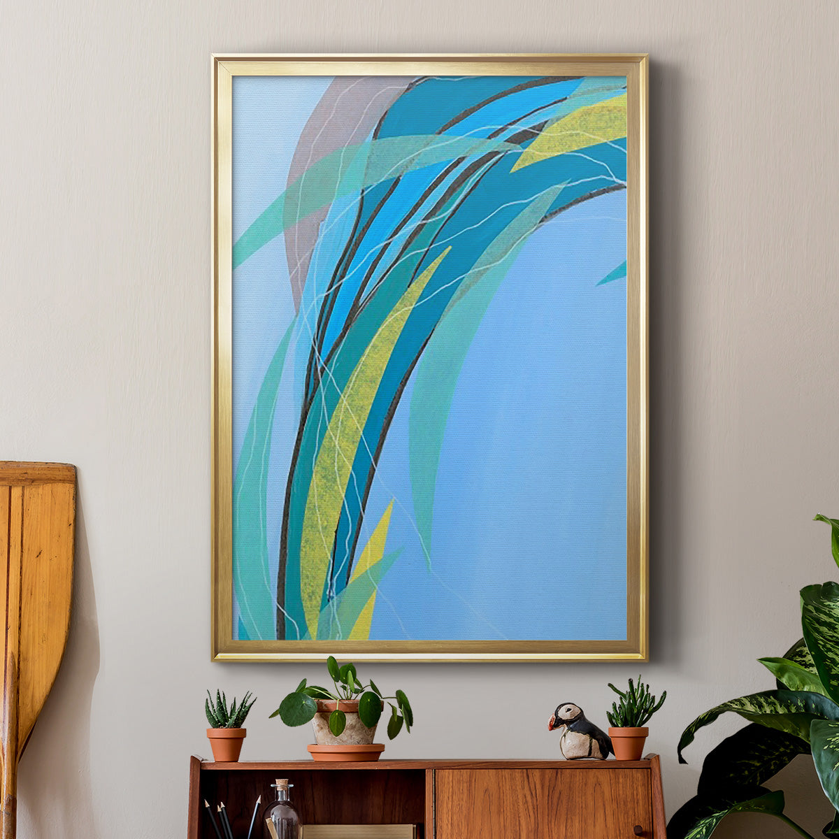 Circulating Flow III - Modern Framed Canvas Print