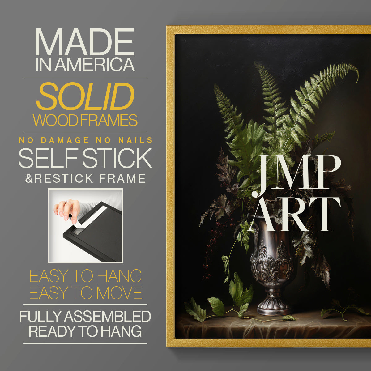 Floral Study Series LXXI - Restickable Framed Art Set