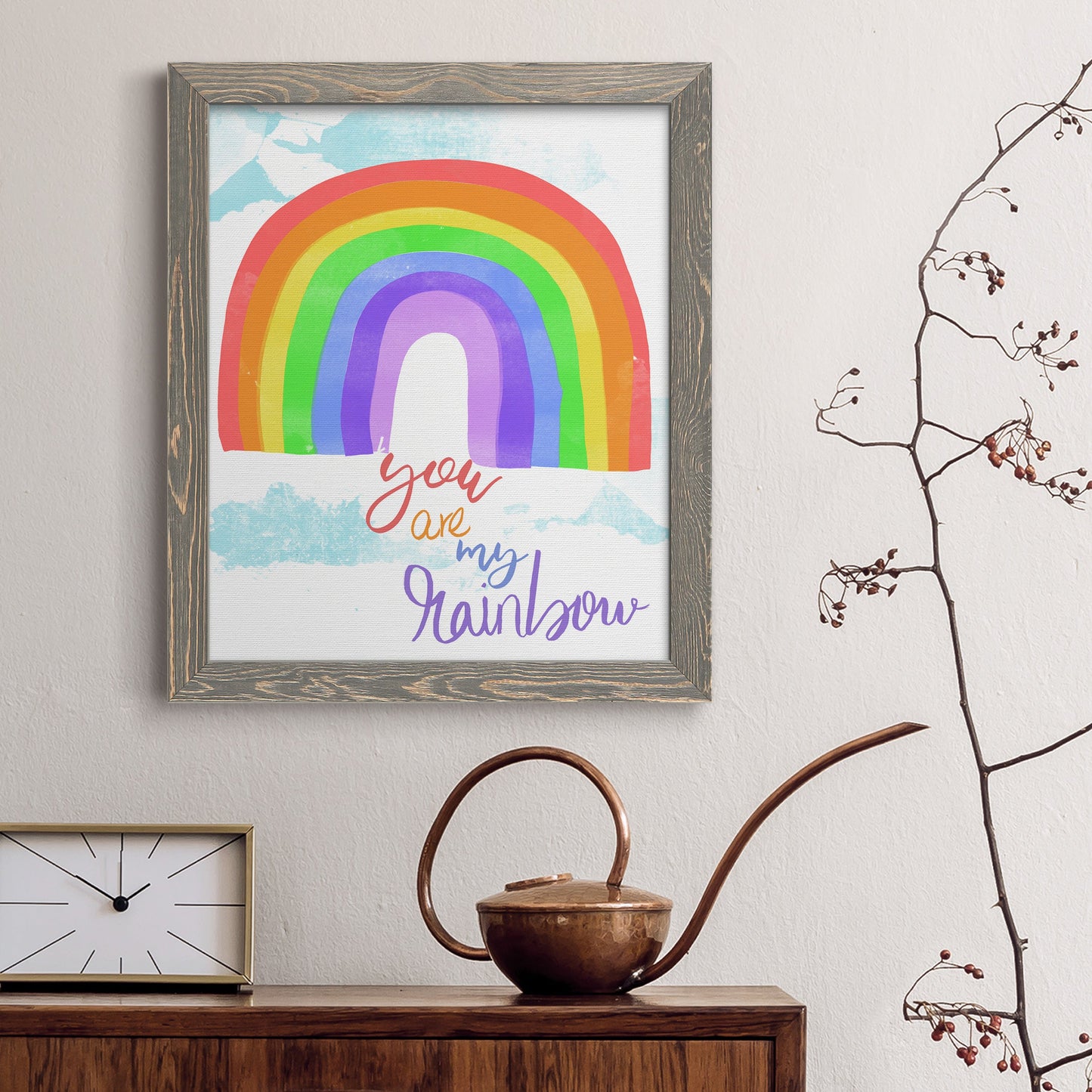 You Are My Rainbow - Premium Canvas Framed in Barnwood - Ready to Hang