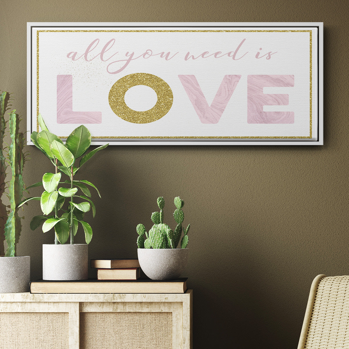 All You Need is Love - Floater Framed Canvas Print