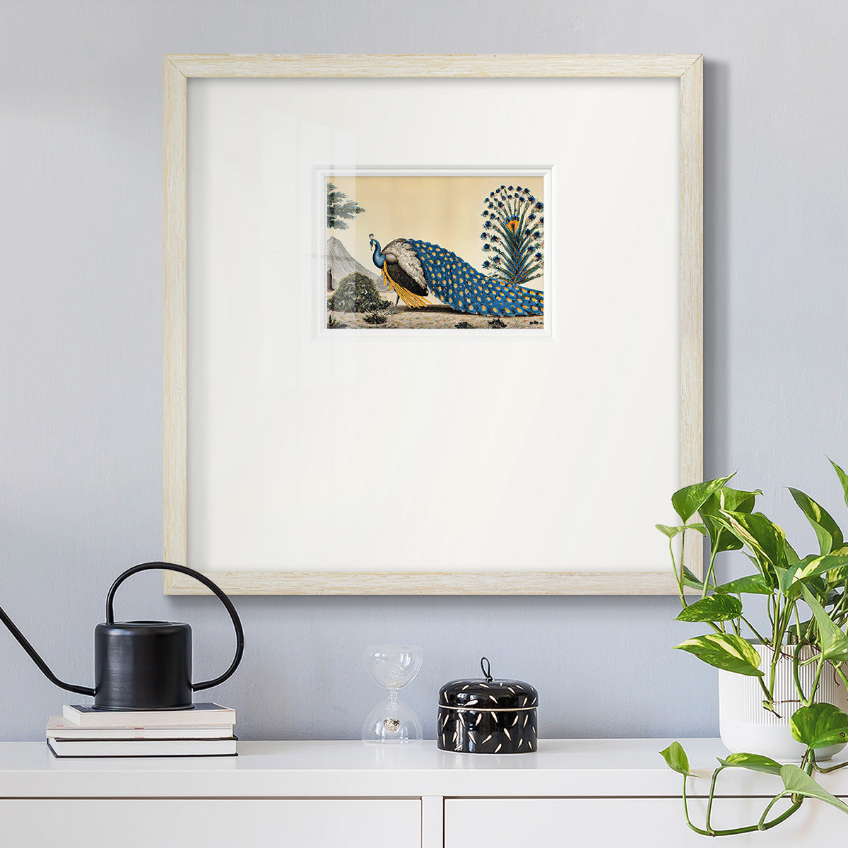 Peacock Plum Premium Framed Print Double Matboard