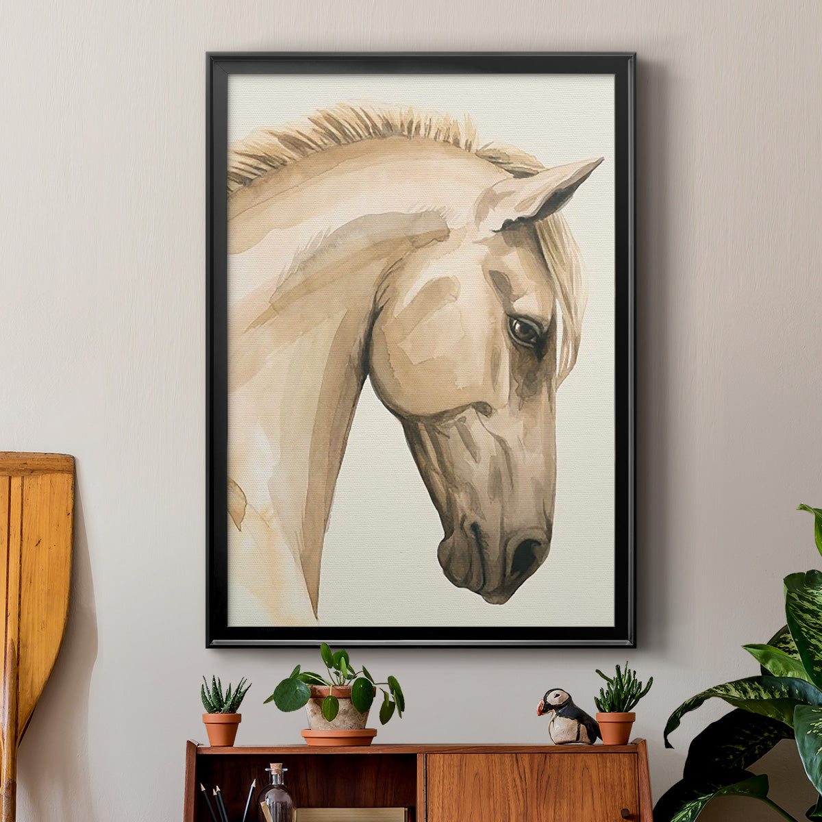 Golden Palomino I - Modern Framed Canvas Print