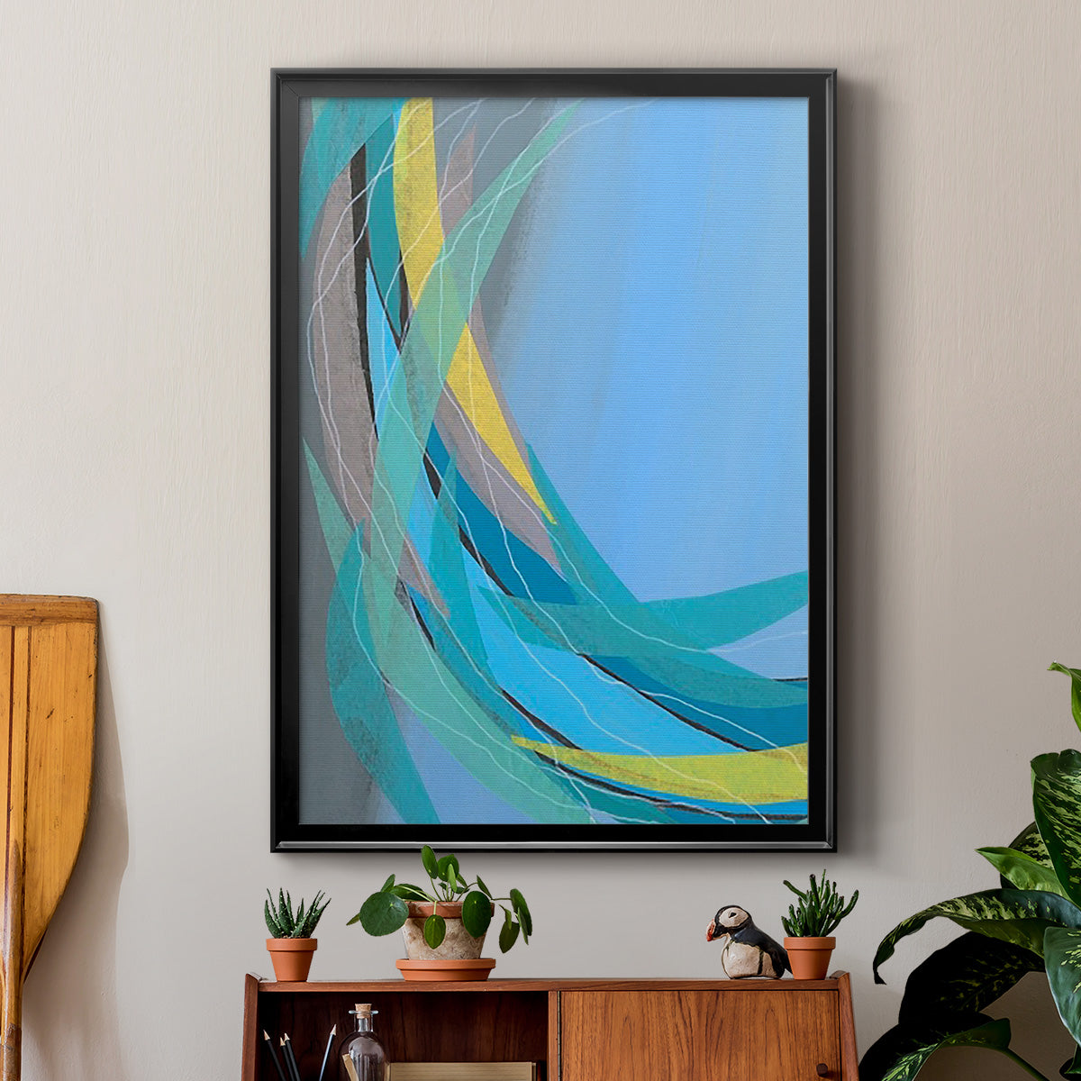 Circulating Flow I - Modern Framed Canvas Print