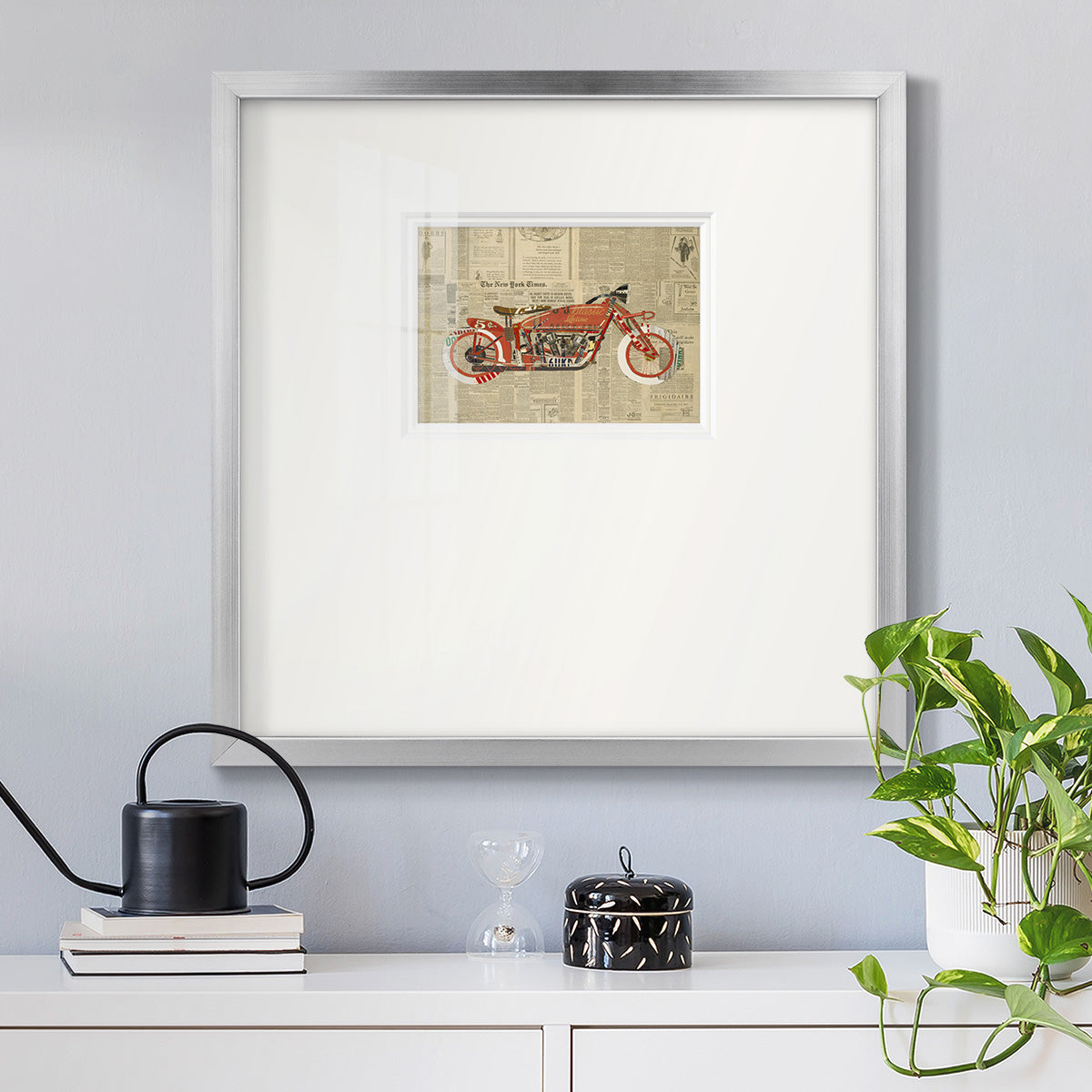 Vintage Red- Premium Framed Print Double Matboard