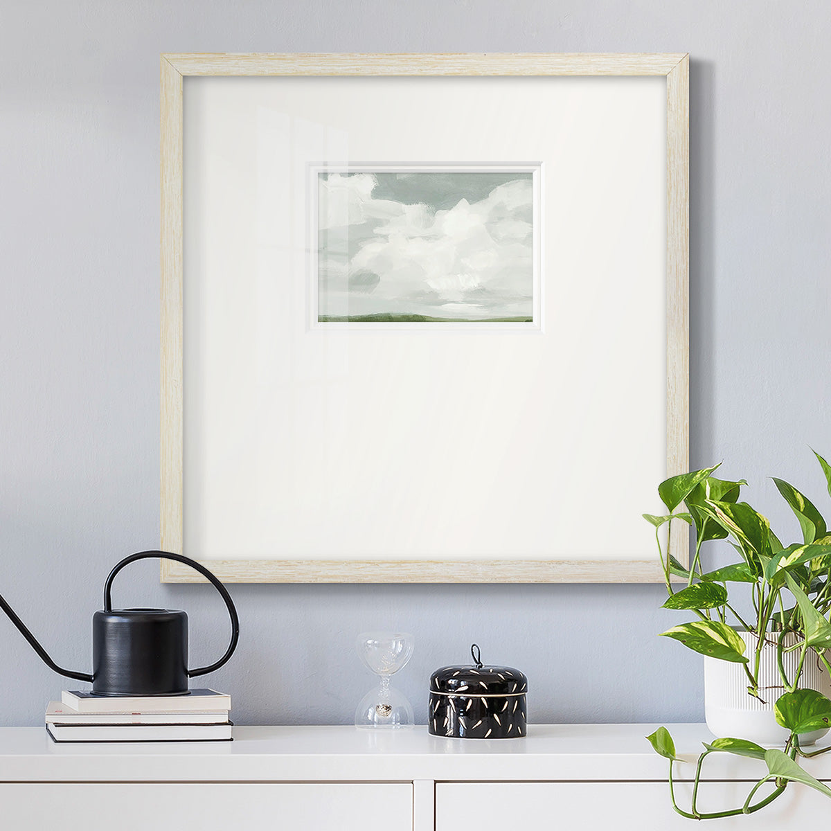 Gray Stone Sky I Premium Framed Print Double Matboard