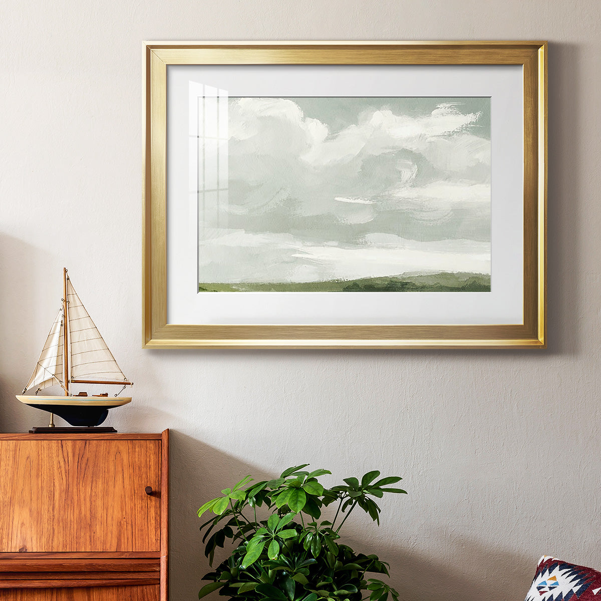 Gray Stone Sky III Premium Framed Print - Ready to Hang