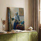Canvas art print of a calm scene with soft light and simple domestic setting styled in a home decor setting.