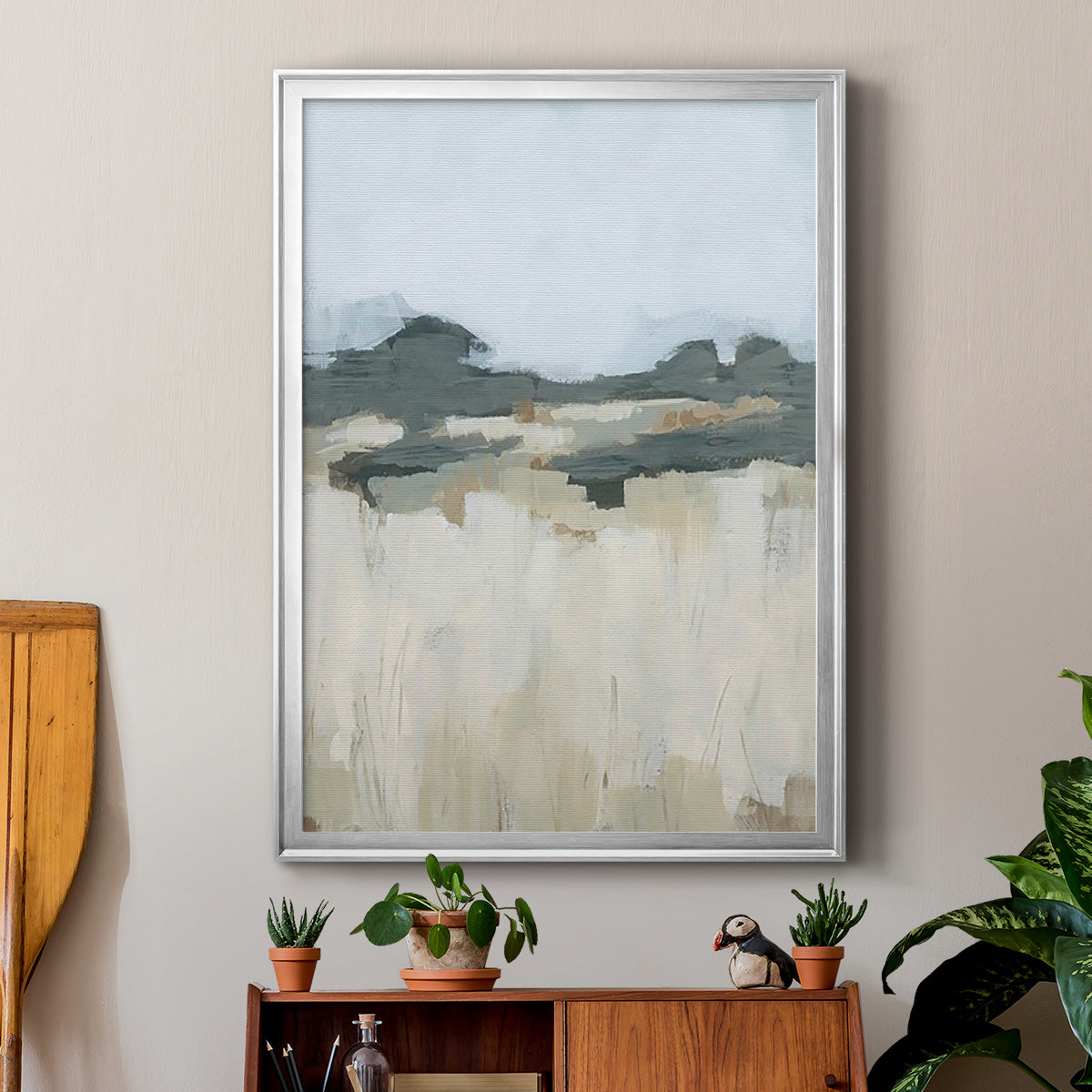 Brushstroke Badlands II - Modern Framed Canvas Print