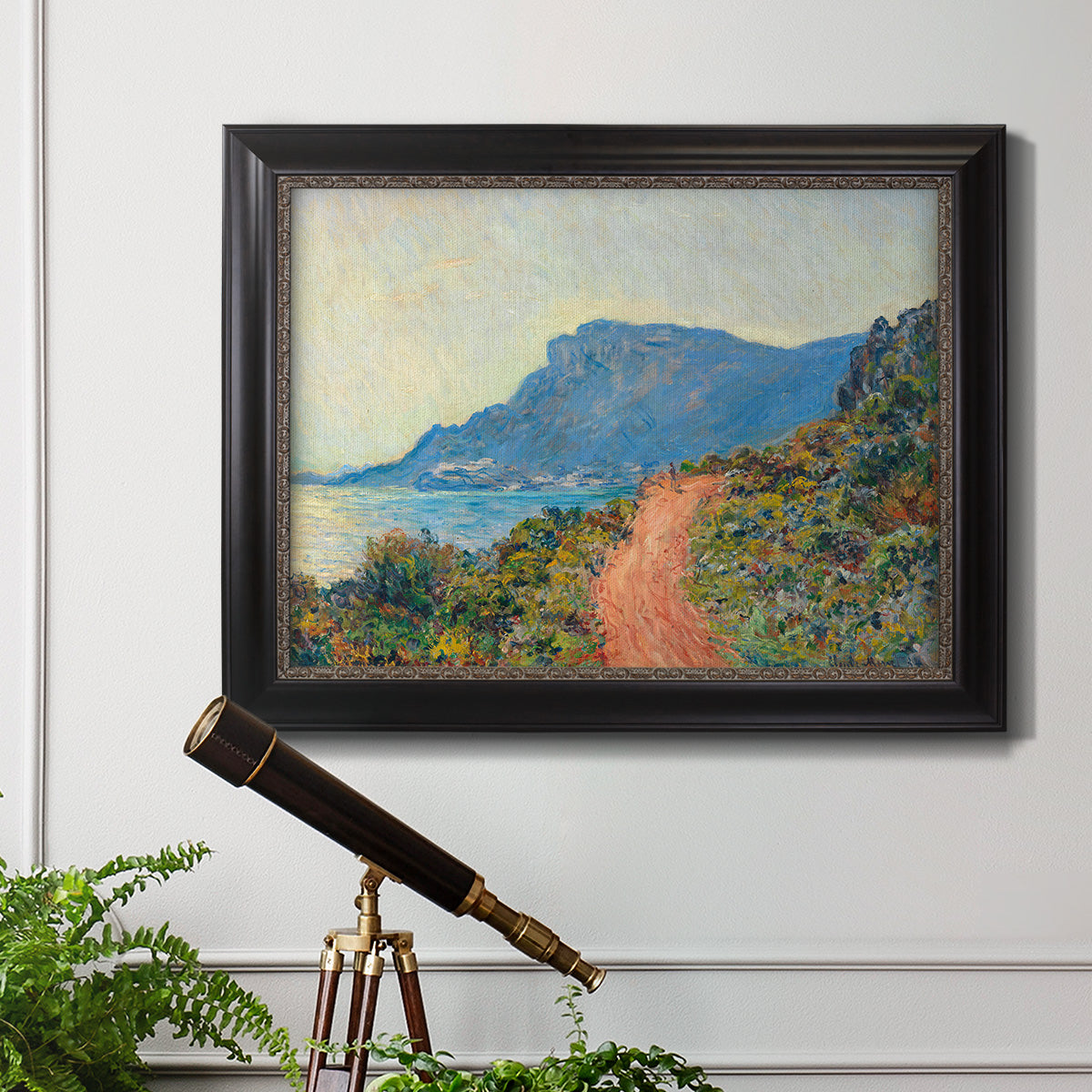 Affiche La Corniche près de Monaco Peinture - Ornate Framed Canvas Print