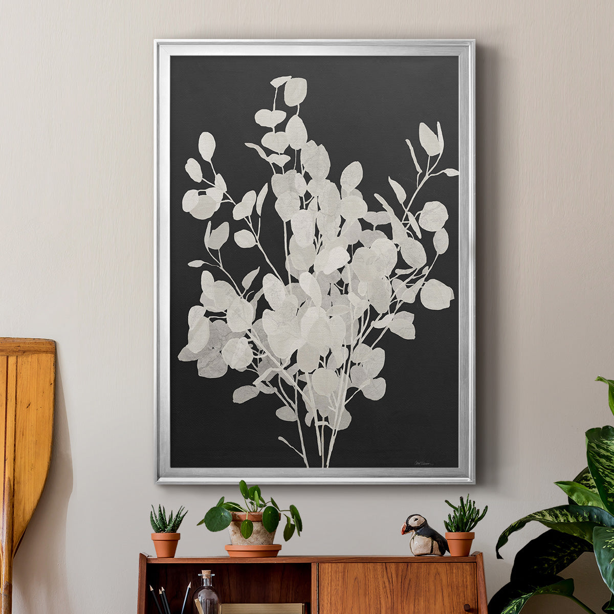 Misty Branches II - Modern Framed Canvas Print