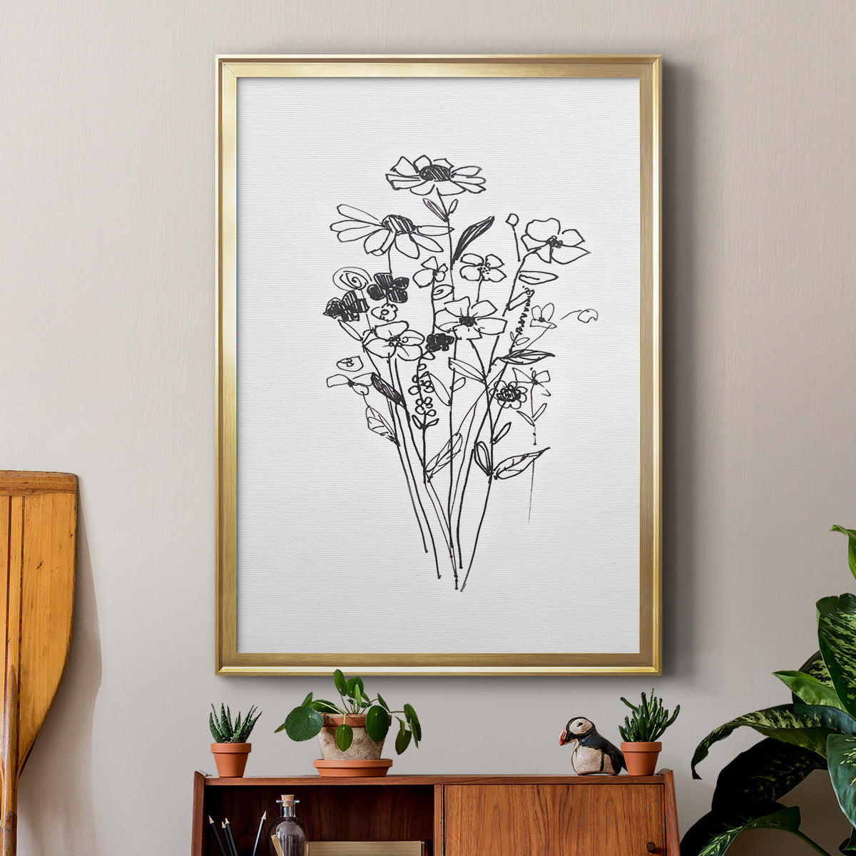 Farmhouse Plants II - Modern Framed Canvas Print