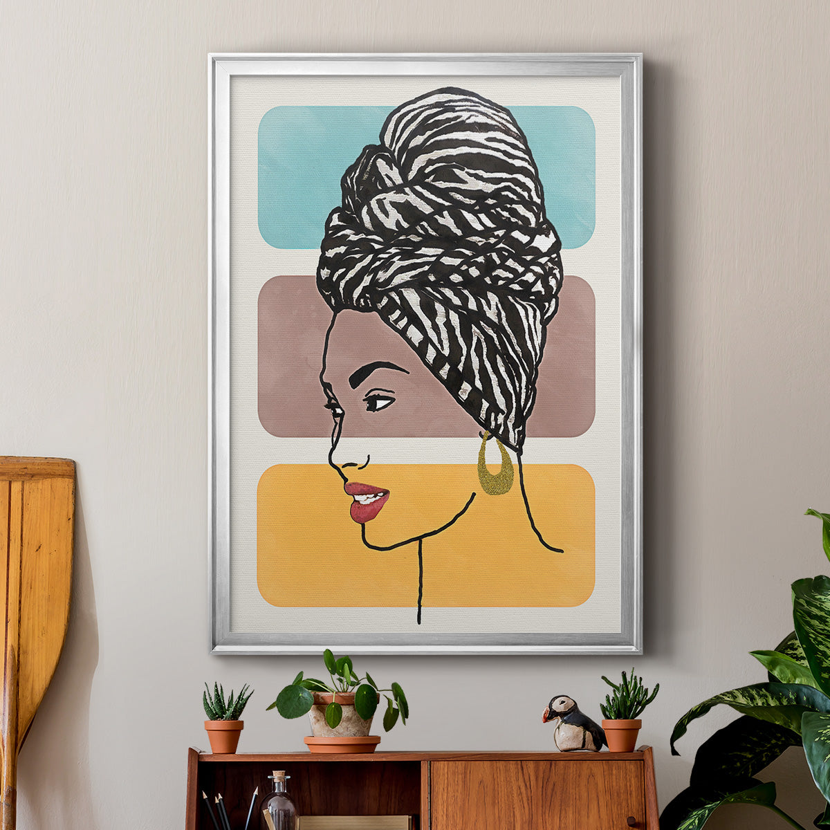 Head Wrap II - Modern Framed Canvas Print