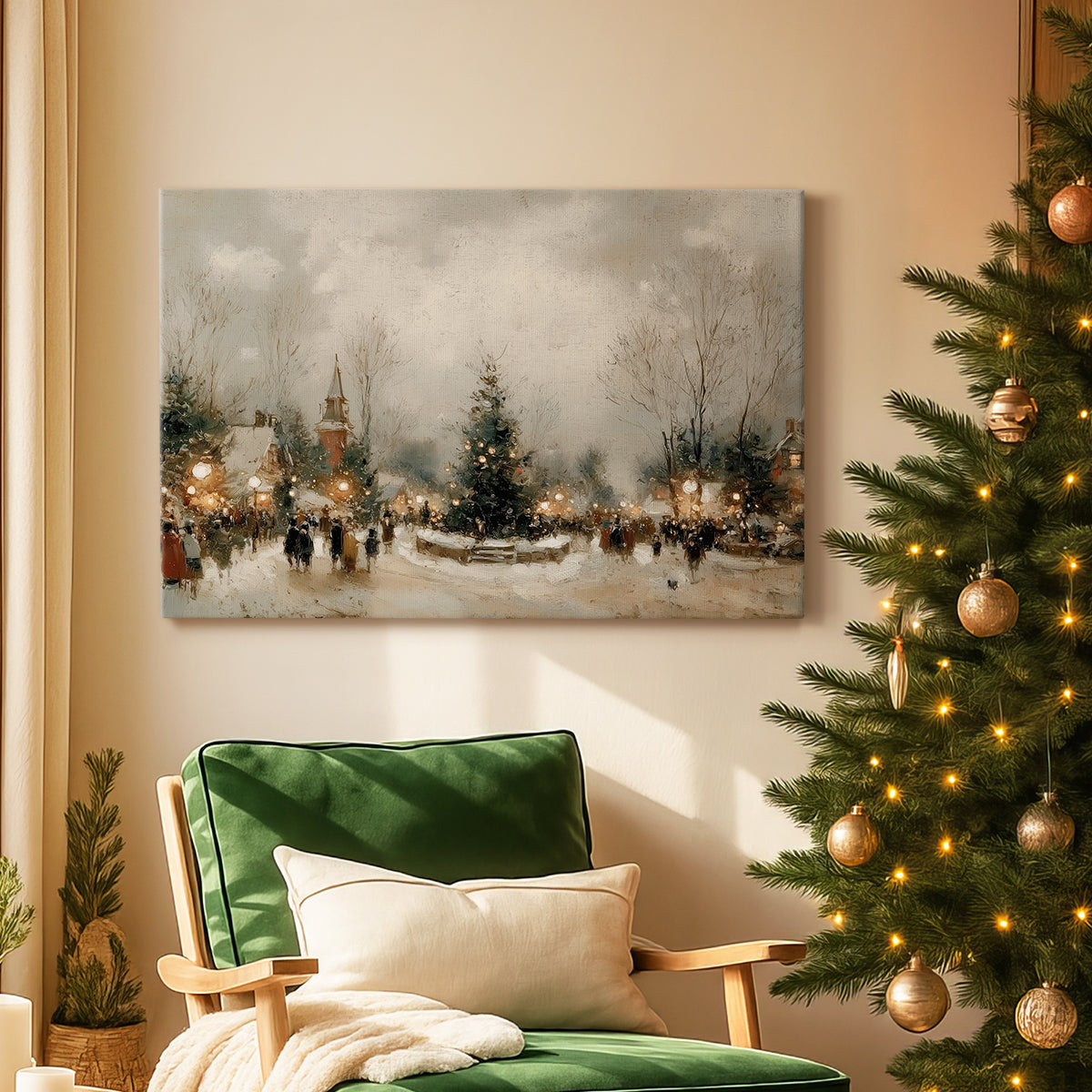 Candlelit Candle at Dusk - Canvas Art Print