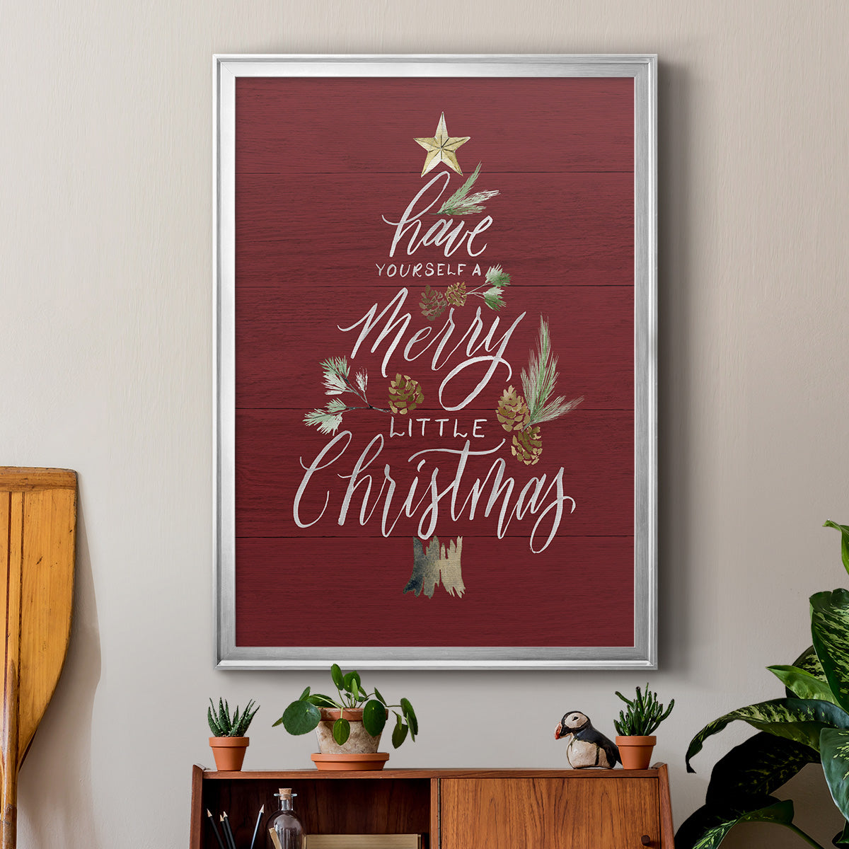 Merry Little Christmas - Modern Framed Canvas Print