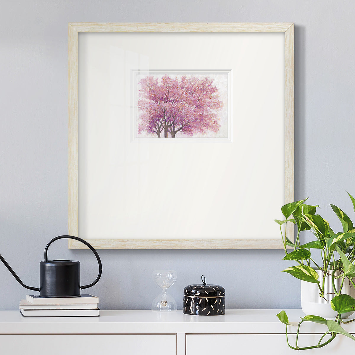 Pink Cherry Blossom Tree I Premium Framed Print Double Matboard