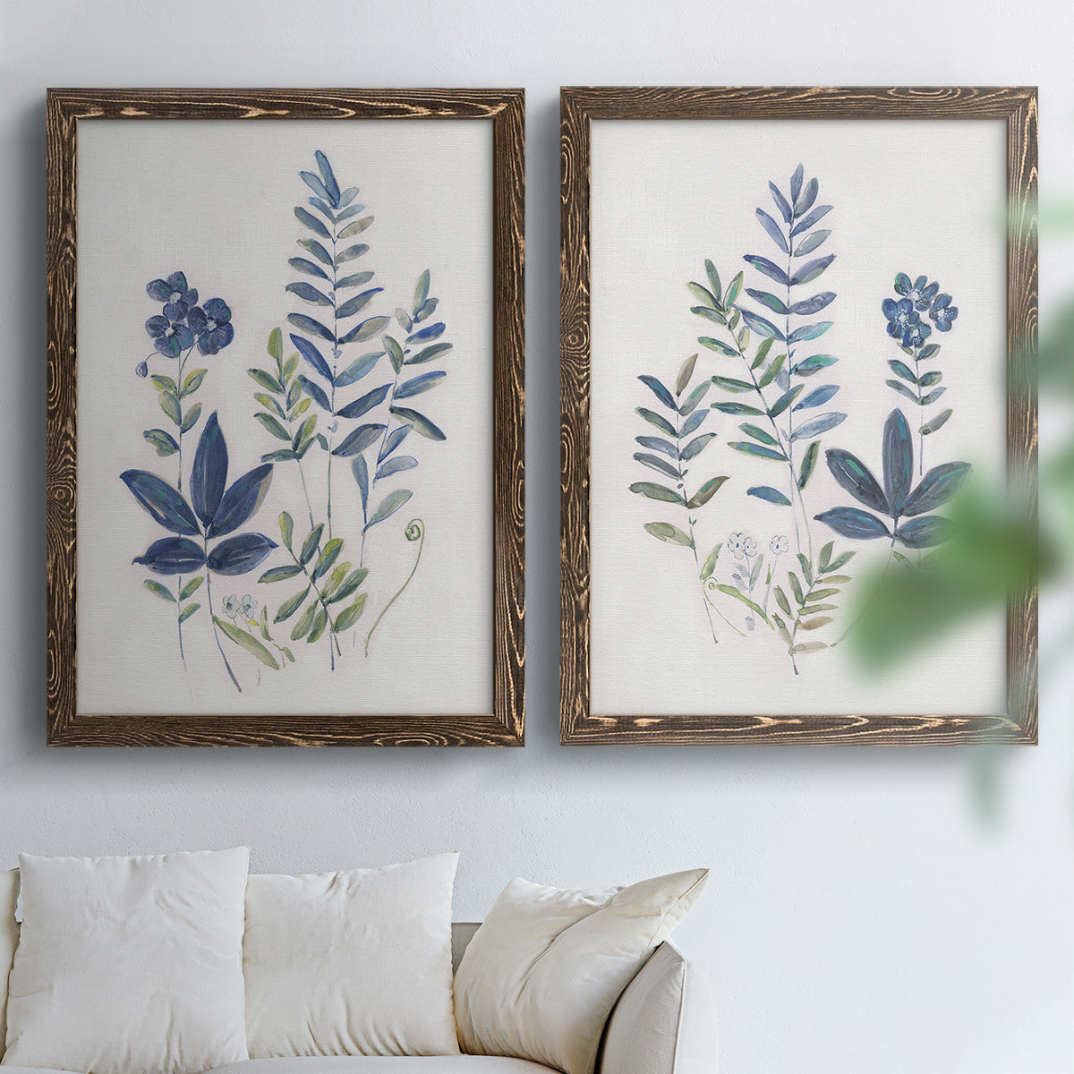 Fern Study I   - Premium Framed Canvas 2 Piece Set - Ready to Hang